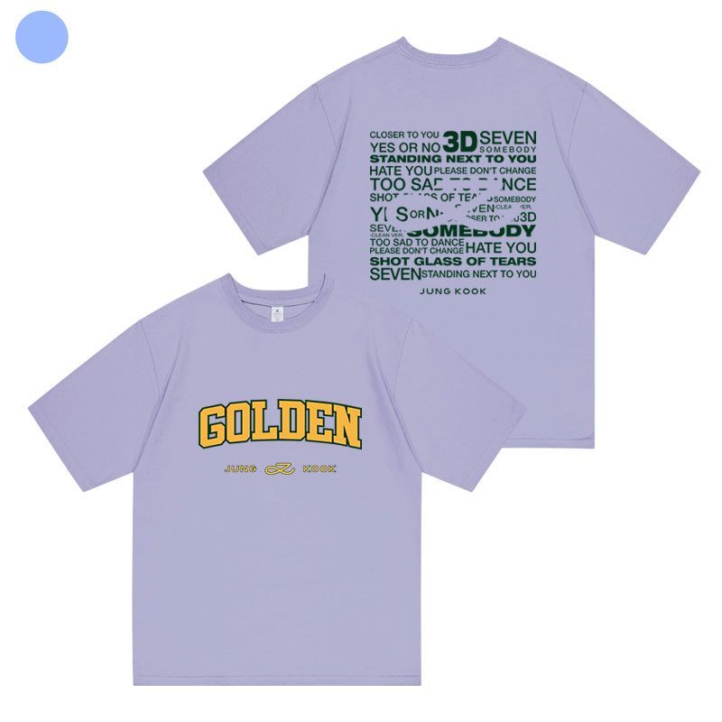 JUNGKOOK GOLDENES T-SHIRT 100% BAUMWOLLE (verschiedene Farben)