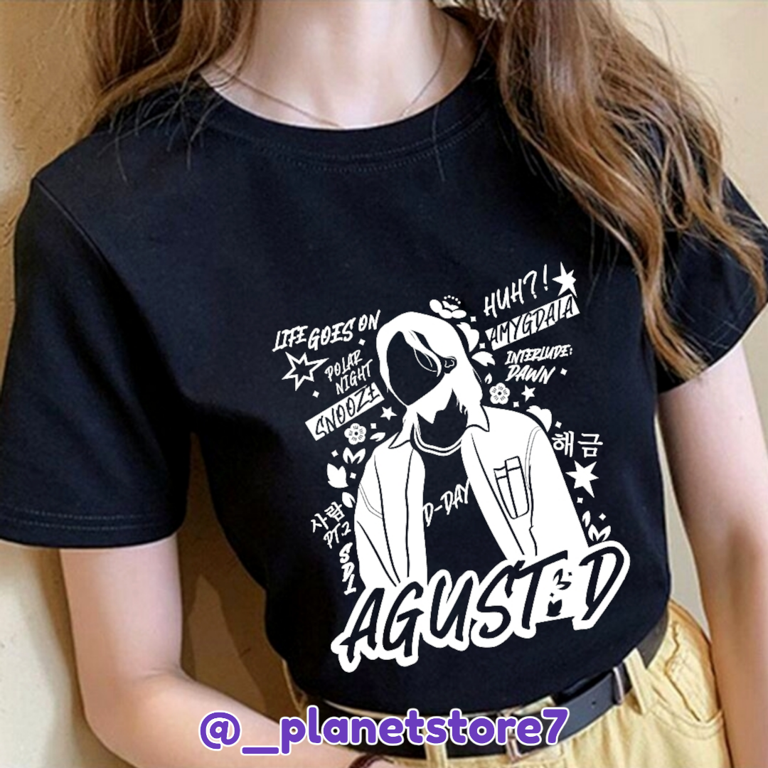 SUGA D'DAY AGUST D T-SHIRT 100% COTTON (black and white)