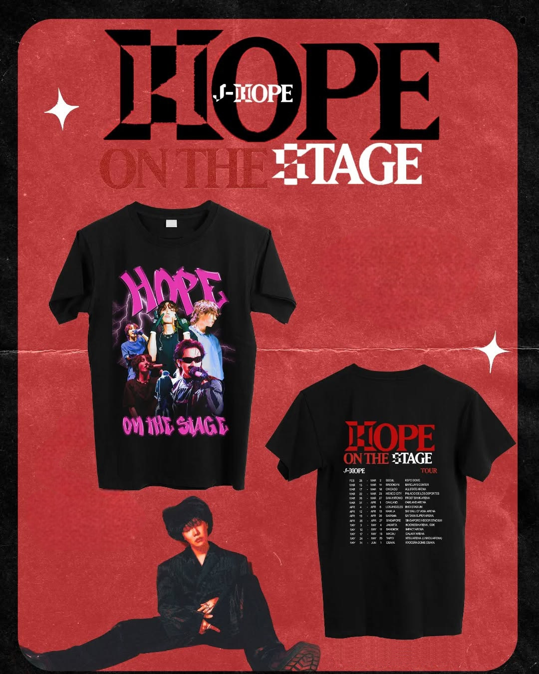 JHOPE HOPE ON THE STAGE TOUR T-SHIRTS 100% BAUMWOLLE