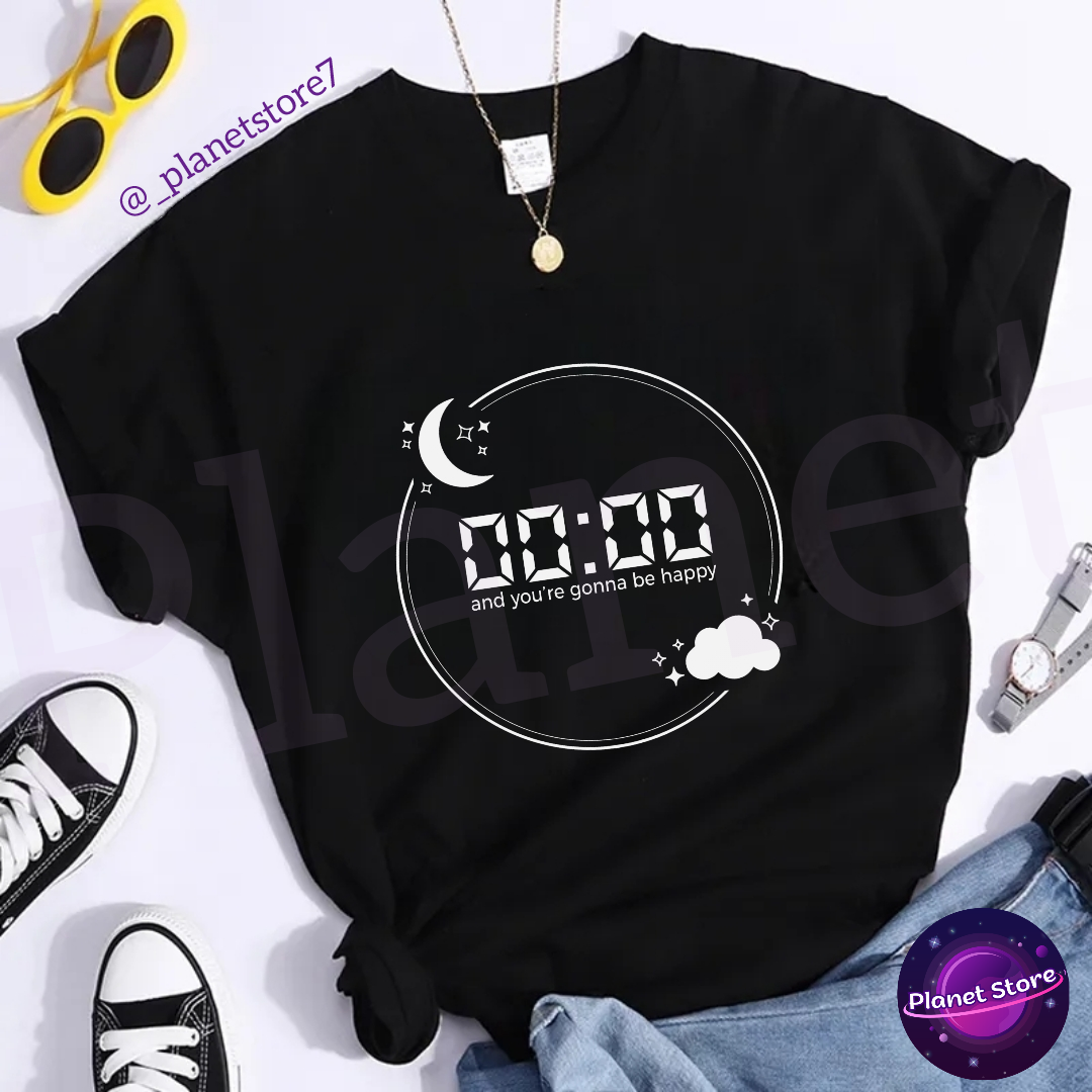 BTS ZERO O'CLOCK T-SHIRT 100% COTTON (black and white)