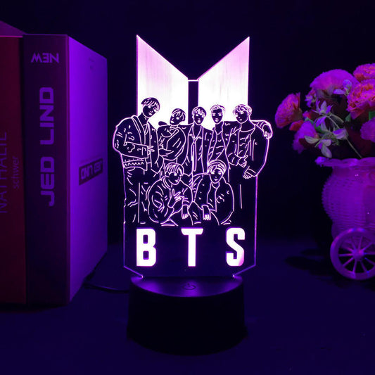 BTS LAMPE LED LICHT ÄNDERT FARBE (16 FARBEN) MIT FERNBEDIENUNG