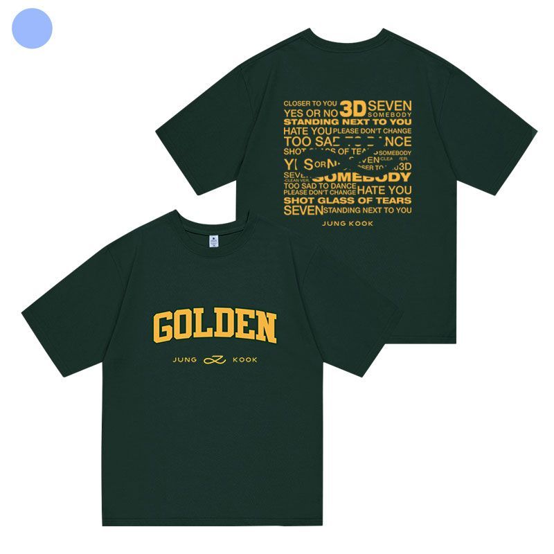 JUNGKOOK GOLDENES T-SHIRT 100% BAUMWOLLE (verschiedene Farben)