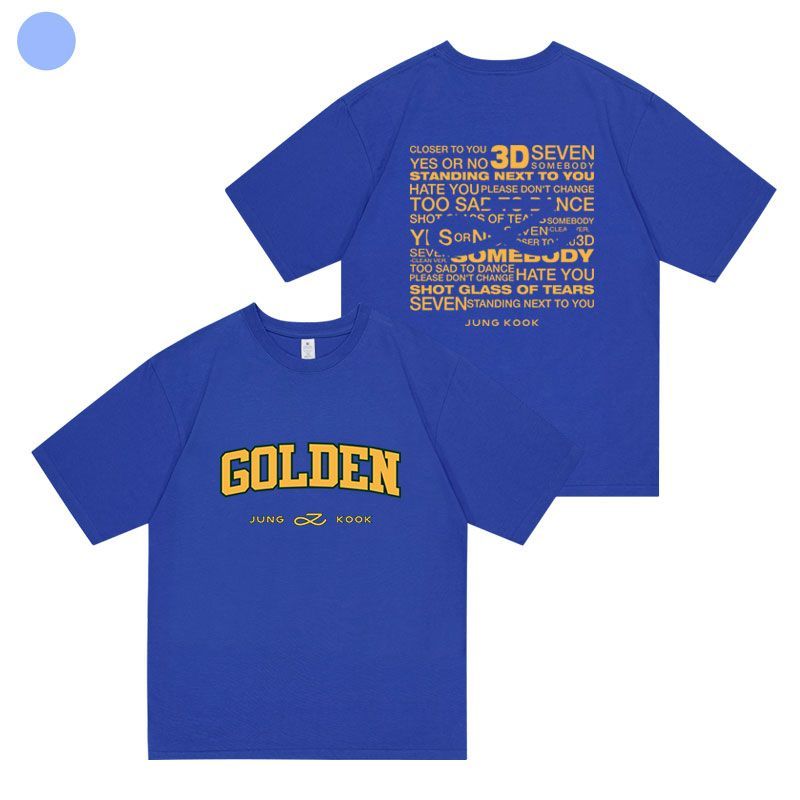 JUNGKOOK GOLDENES T-SHIRT 100% BAUMWOLLE (verschiedene Farben)