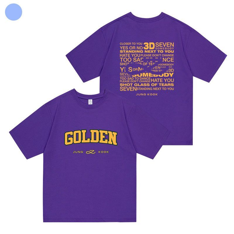JUNGKOOK GOLDENES T-SHIRT 100% BAUMWOLLE (verschiedene Farben)