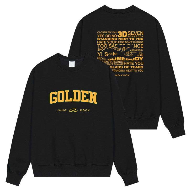 Goldener Jungkook-Kapuzenpullover