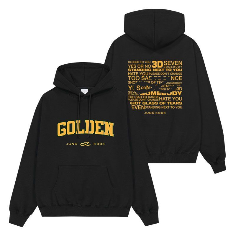 Goldener Jungkook-Kapuzenpullover