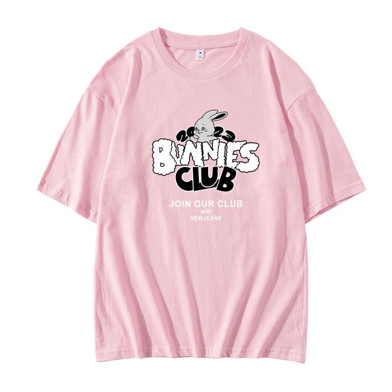 NEWJEANS BUNNIES CLUB T-SHIRTS 100% BAUMWOLLE (verschiedene Farben)