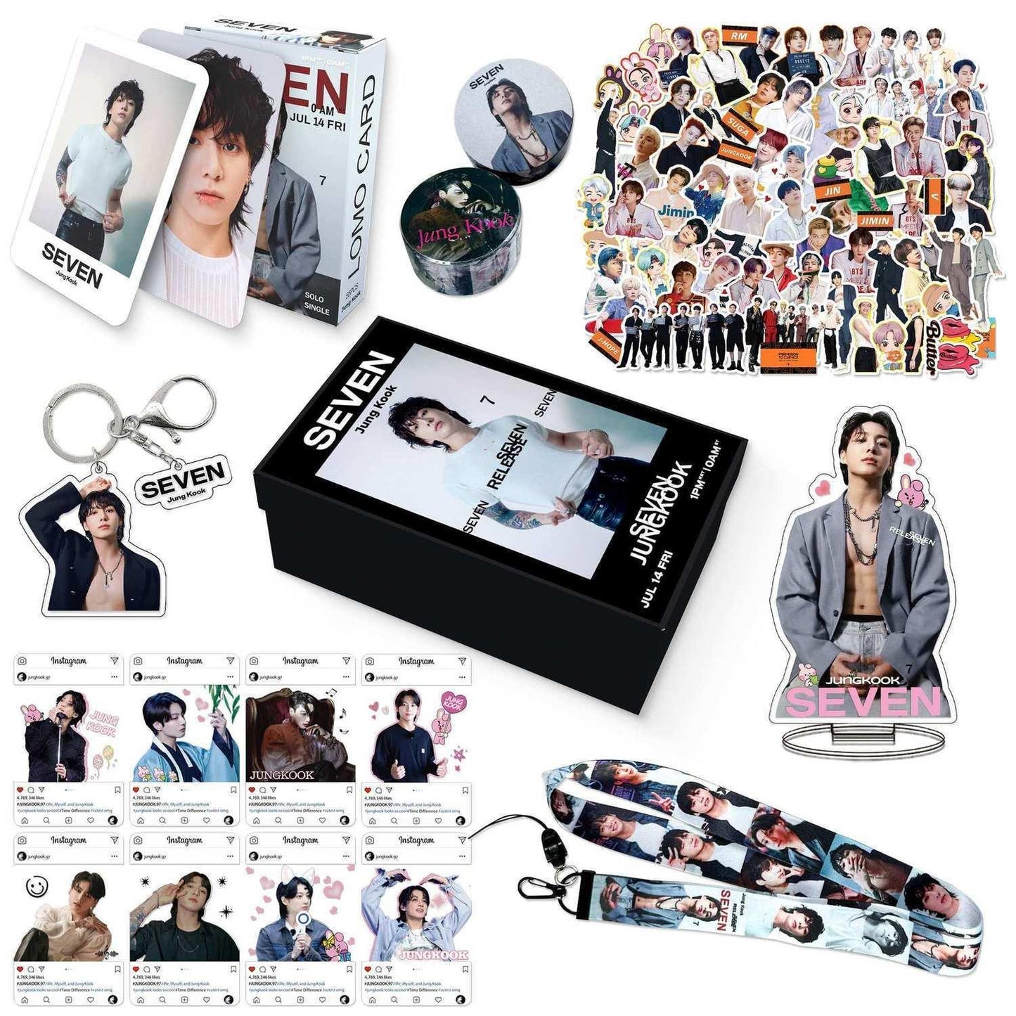 JUNGKOOK SEVEN KIT MIT 159 TEILEN (GESCHENKBOX MIT VERSCHIEDENEN ARTIKELN!✨)