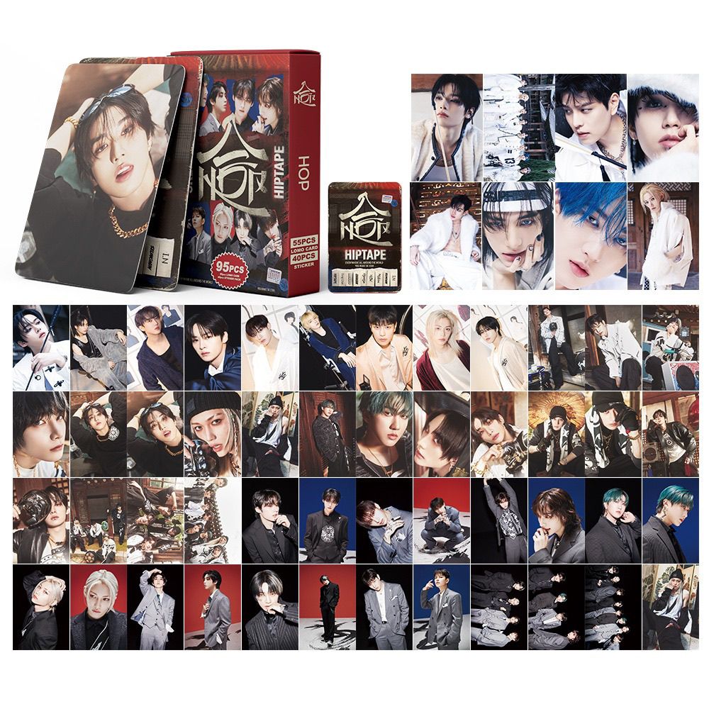 FOTOKARTEN STRAY KIDS HOP KIT 95 STÜCK (55 FOTOKARTEN + 40 STICKER)
