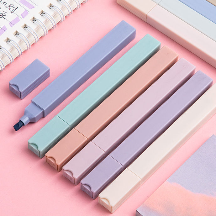 12-teiliges Set mit pastellfarbenen Textmarkerpinseln