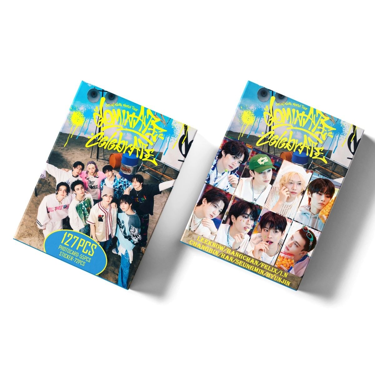STRAY KIDS MERCH FOTOKARTEN 127 STÜCK DominATE CelebraATE (55 KARTEN + 72 AUFKLEBER)