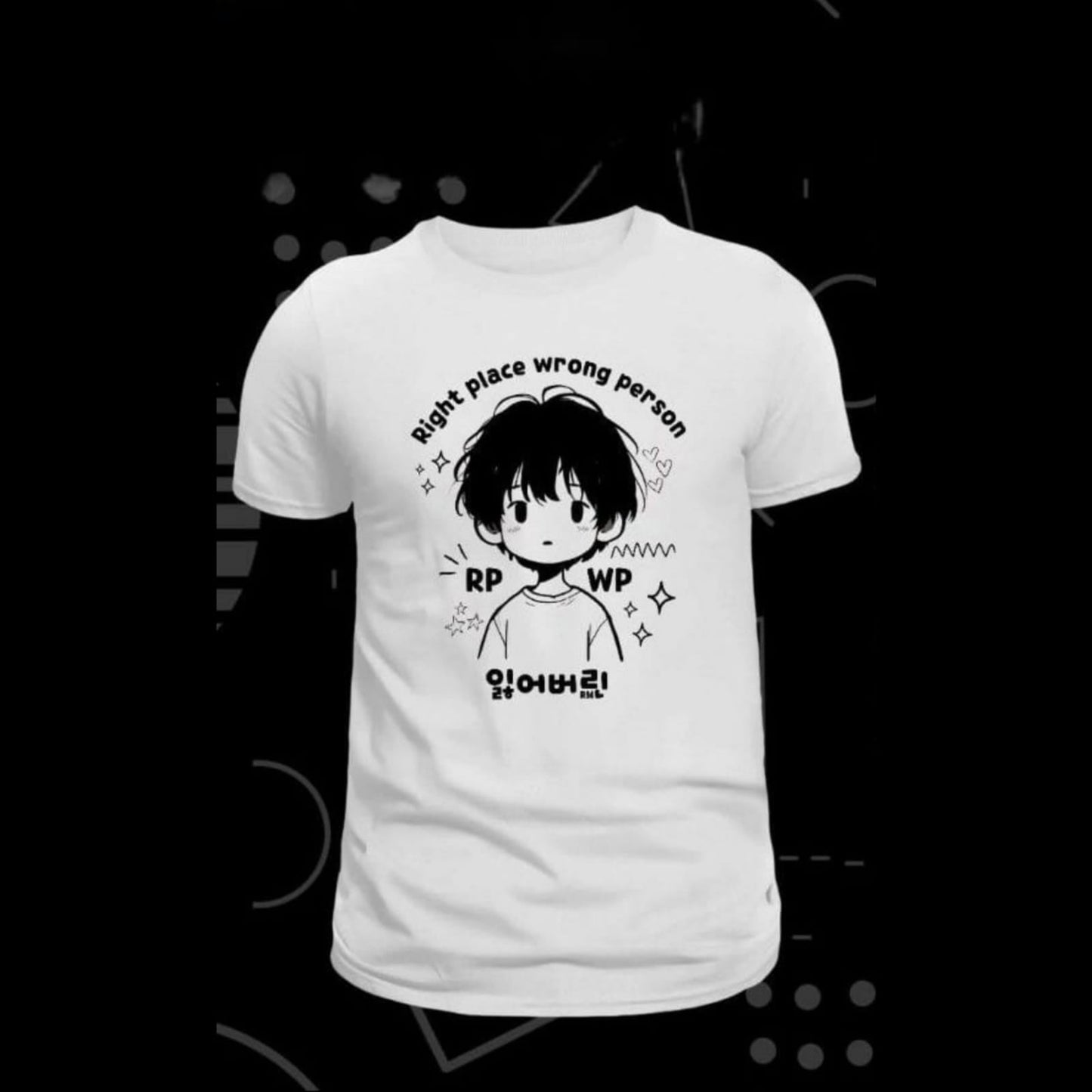 BTS RM "RiGHT PLACE WRONG PERSON" T-SHIRT 100% COTTON (black and white) 