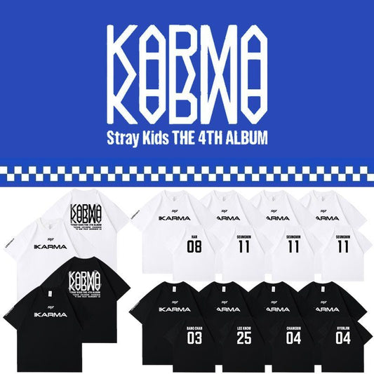 STRAY KIDS KARMA T SHIRTS 100% COTTON (BLACK COLOR)