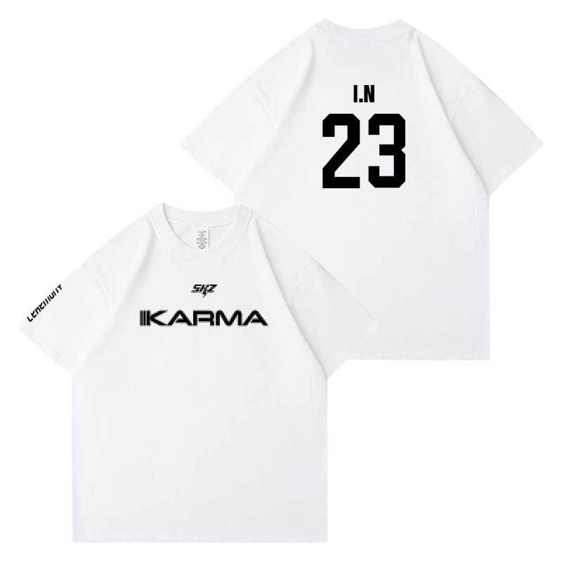 STRAY KIDS KARMA T SHIRTS 100% COTTON (WHITE COLOR)