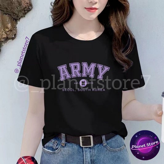 100% COTTON ARMY T-SHIRT (black/white) 
