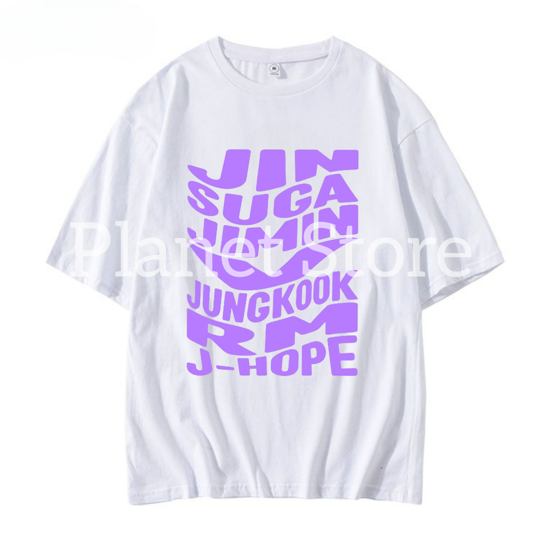 BTS T-SHIRT 100% COTTON (black and white) 