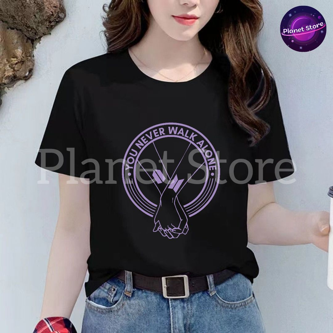 BTS "You Never Walk Alone" T-Shirt 100% COTTON (black and white) 