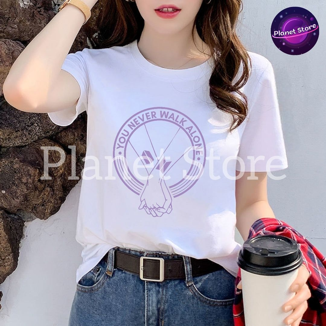 BTS "You Never Walk Alone" T-Shirt 100% COTTON (black and white) 