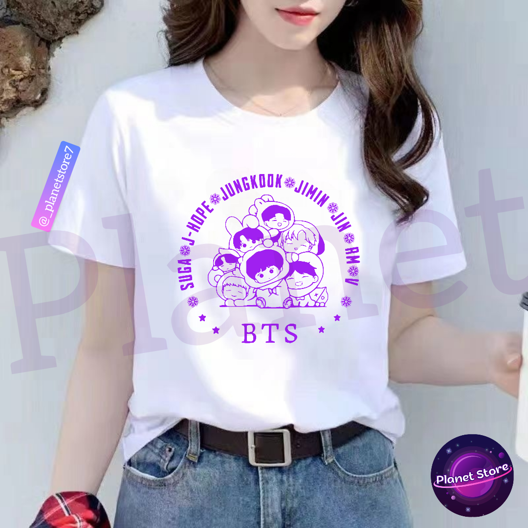 BTS 100% COTTON T-SHIRT (black/white) 