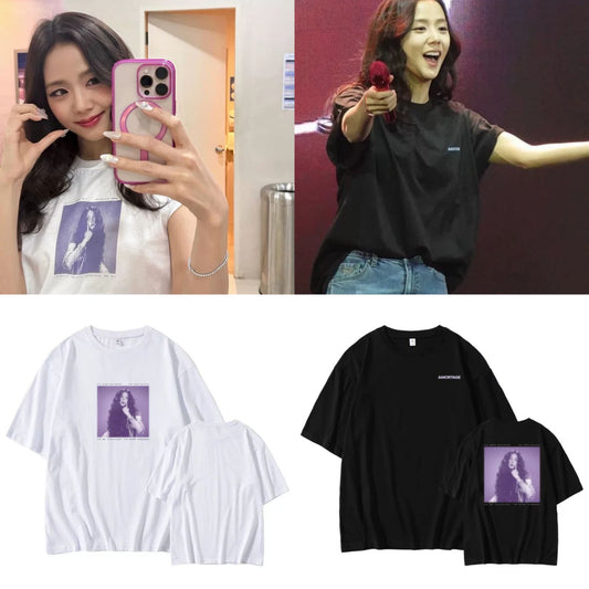 JISOO T-SHIRTS (BLACKPINK) AMORTAGE 100% COTTON