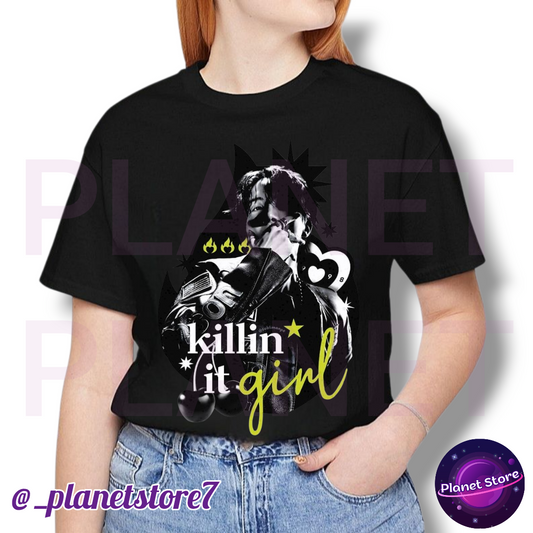 JHOPE KILLIN' IT GIRL T-SHIRT 100% COTTON (black and white) 