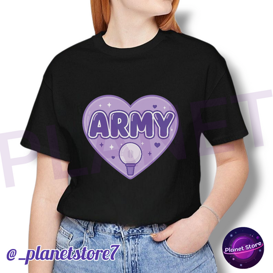 BTS ARMY T-SHIRT 100% COTTON (black and white) 