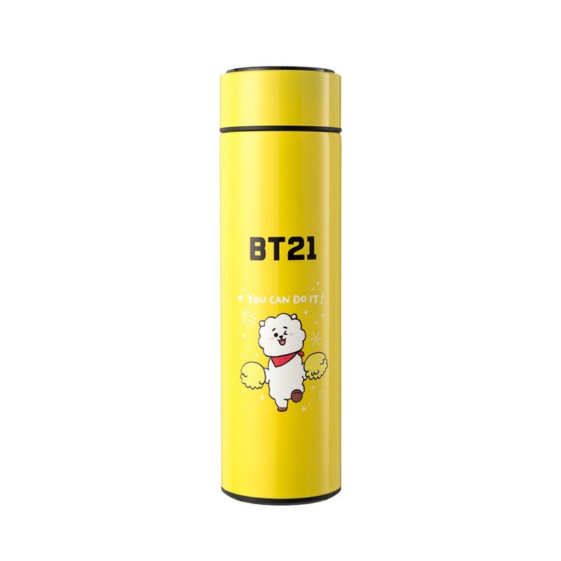BT21 STAINLESS STEEL THERMAL BOTTLE 500ML WITH LED TEMPERATURE DISPLAY
